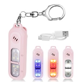 tlidfgeo Alarm for Women on the Go, LED Clip Lamp, Pocket Alarm, Three Colours Luminous Light for Running Outdoors, 130 dB Buzzer Alarm with Clip, Riding and Running at Night