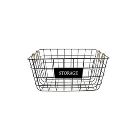 Becki Owens Wire Storage Basket,Metal Basket 16"x12"x7.85",Easy Grab Handles,Farmhouse Organization Decor,Decorative Organizing Bin for Kitchen, Pantry, Bathroom, Laundry Room,Fits on Deep Shelves