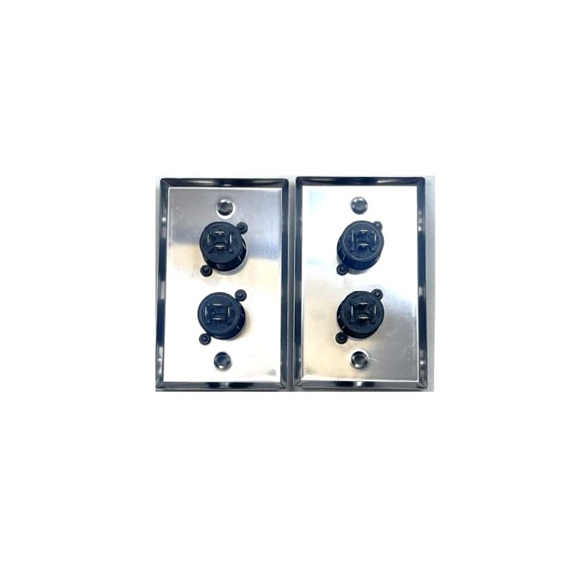 (2) Two Single Wall Plates w/Dual Genuine Neutrik NL4MPXX SpeakON