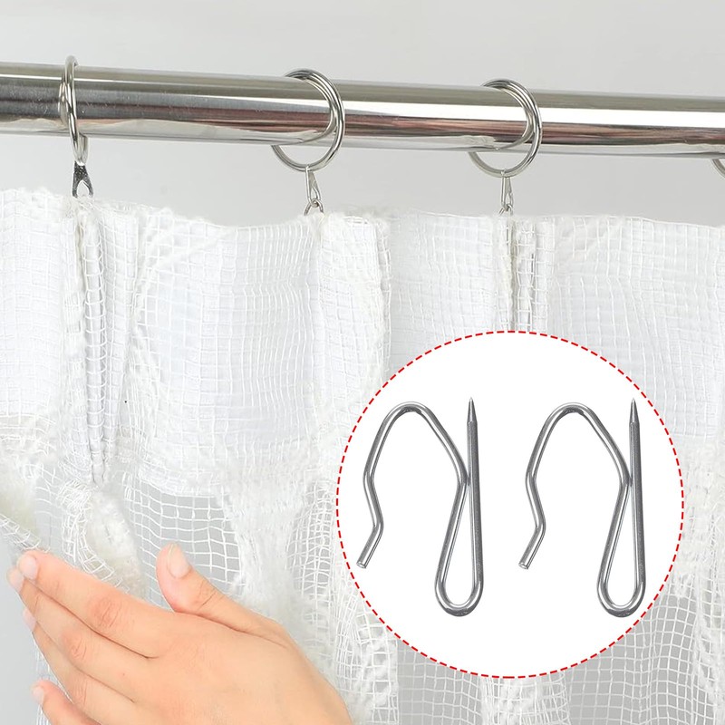 Heavy Duty Zinc Metal Drapery Pin Hooks Pack of 100