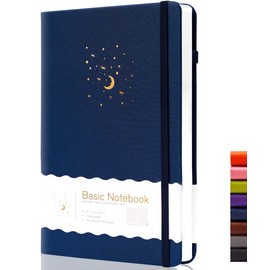 CAGIE Lined Journal Notebook for Work, Hardcover Notebook Journal with Pen Loop, A5 Notebook Journal Cover, Medium 5.7" x 8.3", (Blue Ruled), Gifts