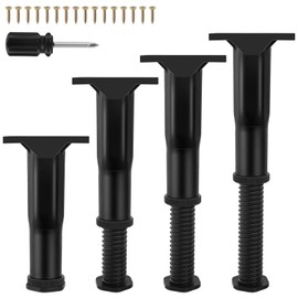 YGKYMVW Bed Frame Support Feet, Pack of 4 Adjustable Bed Feet, Heavy Duty Bed Centre Mat, 15-28 cm, Retractable Furniture Feet, Bed Leg, Replacement Feet for Cabinet, TV, Cabinet, Bed, Sofa, Bedside