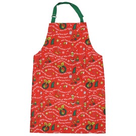 MJC Grinch Apron Dr Seuss How The GRINCH Stole Christmas Storybook Icons Adult Kitchen Apron Adjustable Neck Baking Cooking