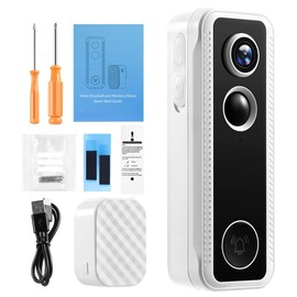 Video Doorbell Camera Smart Wireless 2K HD Security Door Bell Motion Detection Chime Night Vision Two Way Audio Cloud Storage