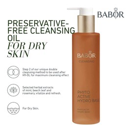 BABOR Phytoactive Hydro Base, Nourishing Antioxidant Daily Facial Cleanser, with Agrimonia Extract for Dry Skin, Non-Drying