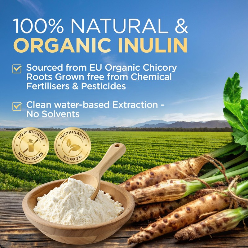 Organic Inulin Powder - 250g Prebiotic Fibre for Gut Health,