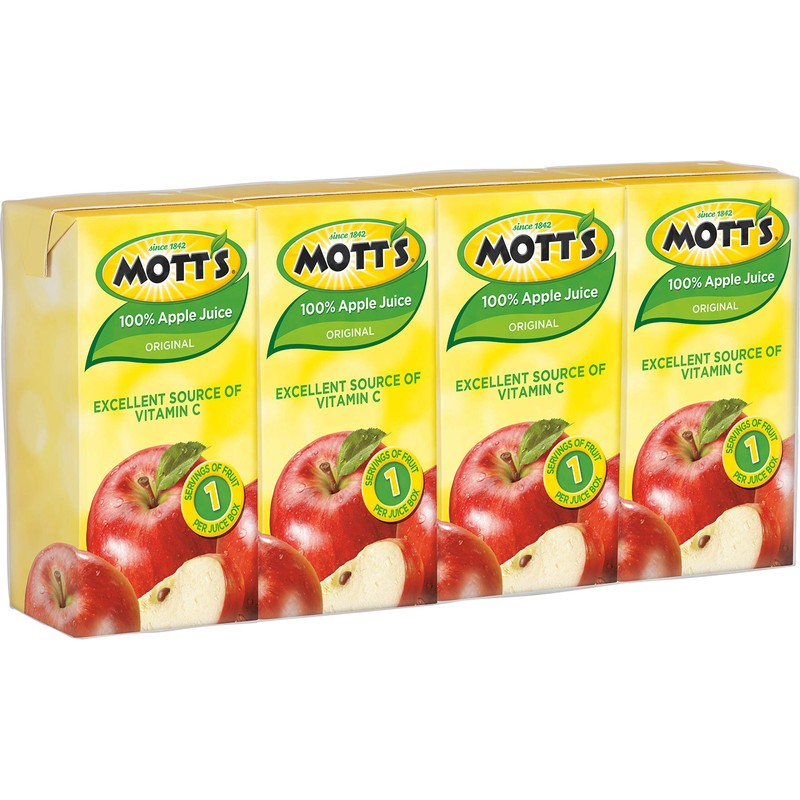 Mott's 100% Original Apple Juice, 4.23 Fluid Ounce Box, 4
