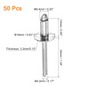 uxcell 50Pcs 1/4"x1/2" 304 Stainless Steel Large Flange Round Head