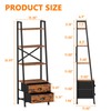 Furologee 4-Tier Ladder Shelf,Small Bookshelf with 2 Drawers,Vertical Bookcase Storage