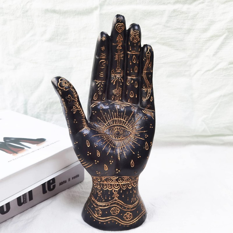 Palmistry Hand Resin Statue Telling Palm Reading, Ancient Mystical Palm