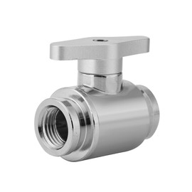 Richer-R G1 / 4 Water Valve, PC Water Cooling G1/4 Inch Valve, Internal Thread Water Ball Valve, Shut-Off Valve with Handle for Computer Water Cooling, Silver/Black (Silver)