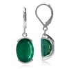 Silvershake 10.34ct. Natural Emerald Green Agate White Gold Plated 925