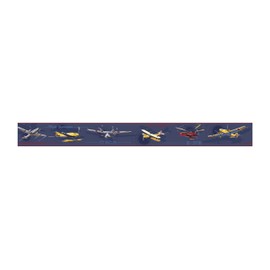 York Wallcoverings Friends Forever JE3602BD Take Flight Airplane Pre-Pasted Wallpaper Border, Navy Background