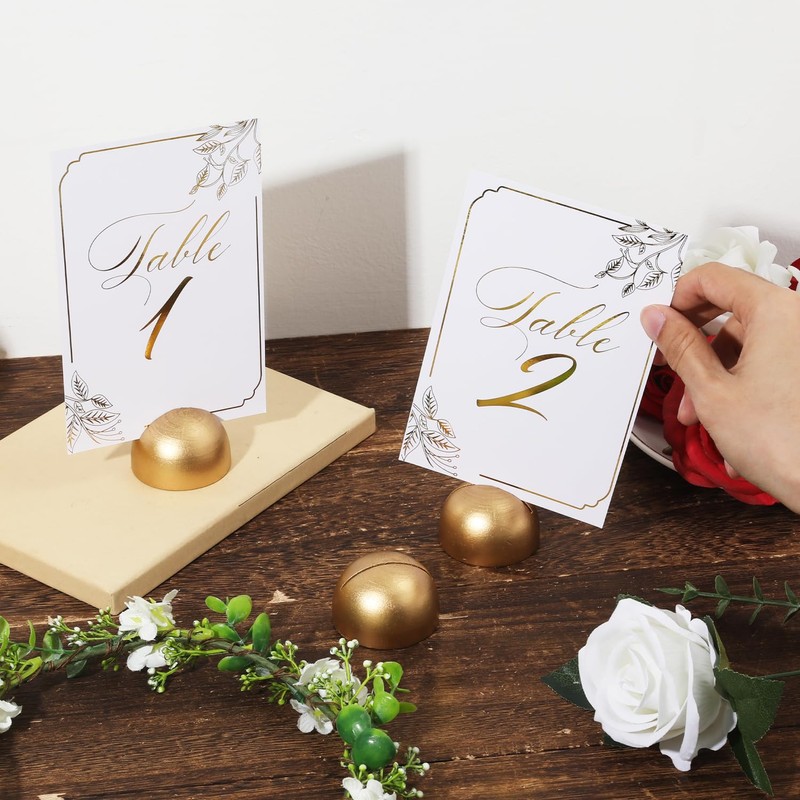 PEUTIER Pack of 24 Round Table Number Holders, Modern Place