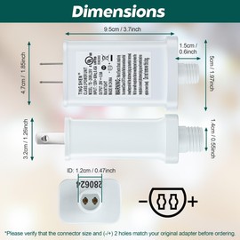 Enhon 2 Pack 29V LED Power Supply, UL Listed LED Transformer Replacement Class 2 Power Supply, Low Voltage Transformer US Plug Adapter for Christmas Tree Light and LED String Light, White(TS-26WL29V)