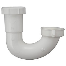 Plumb Pak PP20662 Sink Trap J-Bend, 1-1/2 X 1-1/4 in, Plastic, 1-1/2"/1-1/4", White