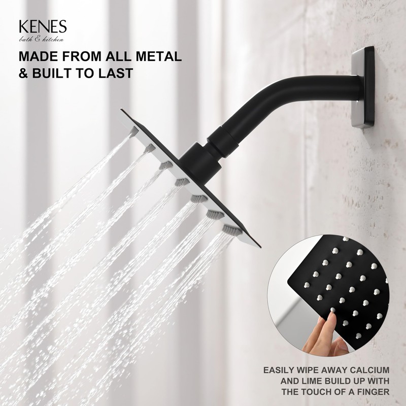 KENES Tub Shower Faucet Set Complete, Matte Black Tub and