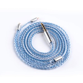 [YYX 4849] 2pin 0.17 inch (4.4 mm) Rear Cable, 4 Pole, 16 Core Silver Plated Cable, 0.17 inch (4.4 mm) Earphone Upgrade Cable, Earphone Replacement Cable, Compatible with ZSN/ZSN Pro/ZS10/ZS10