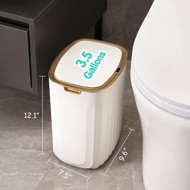 ELPHECO 3.5 Gallon Waterproof Motion Sensor Bedroom Trash Can with