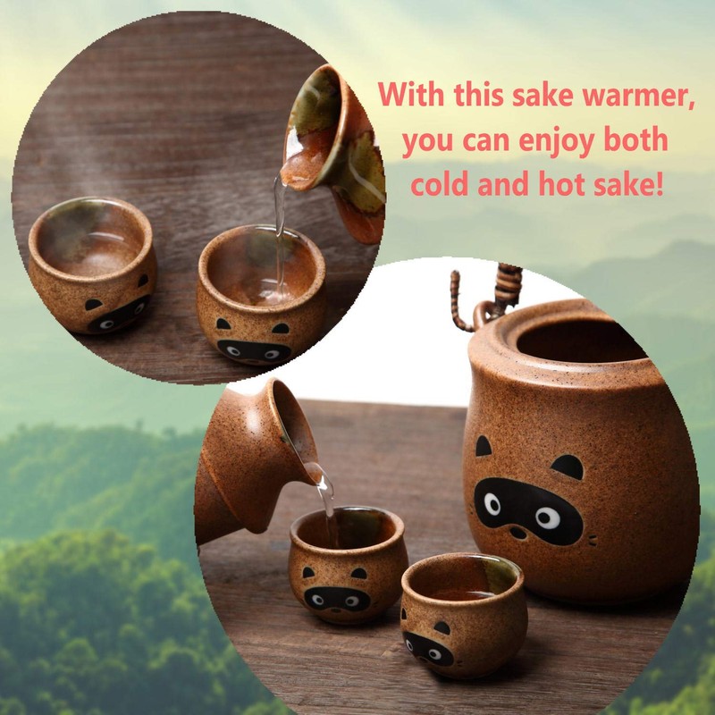 Traditional Japanese Pottery Sake Set - Exquisite Mino Ware Ceramic