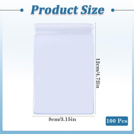 SOFPLATE Pack of 100 Clear Plastic Bags for Jewellery Storage with Zip Jewellery Bag Made of PVC Self-Sealing Small Bag with Zip Transparent 8 x 12 cm Transparent