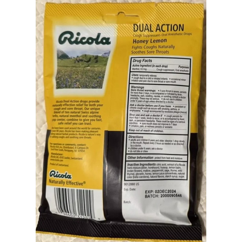 Ricola 2 XBags Ricola Dual Action Extra Relief Cough Drops