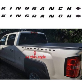 2pack King Ranch Emblems Side Fender Letter Kingranch Sticker Badge 3D Logo Replacement for 150 250 350 (Matte Black)