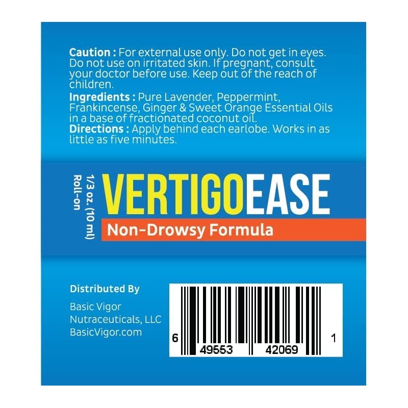 Vertigo Ease Roll-On - 10ml by Basic Vigor