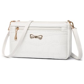ORIJIRI Women's Shoulder Bag, Small, Wallet, Cute, Handbag, PU Leather, 3-Way Mini Shoulder Bag, Women’s Bag (White)