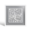 Berlin Paper Cut Map Framed by O3 Design Studio, White