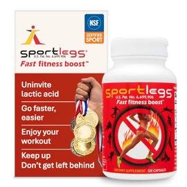 SPORTLEGS Fast Fitness Boost Pre Workout for Men and Women, Lactic Acid Supplement, Sports Endurance Fuel, Endurance Supplements for Runners - NSF Certified for Sport,120-Capsule Bottle, Pack of 1