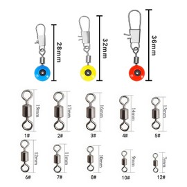 RT 12 Stück Angeln Barrel Wirbel+40 Stücke Karabiner Wirbel Angeln Forelle, Angeln Wirbel mit Karabiner, Wirbel Angel Zubehör Set, Wirbelsortiment Angelwirbel mit Karabinerwirbel