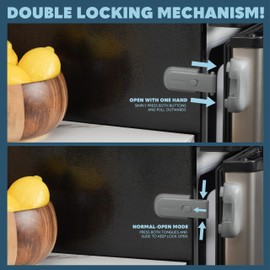 Todays Kids Child Proof Refrigerator Lock - Easy to Install Child Lock for Fridge, Open Normal Feature - One Hand Operation Freezer Lock, No Tools Needed - Secure Fridge Lock, Wide Application