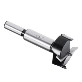 Kozelo Forstner Drill Bit - [40mm] Tungsten Carbide Auger Opener for Wood Furniture Hinges Woodworking Round Shank Black