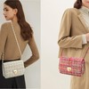 KERYHEBN Small Quilted Shoulder Bag for Women Trendy Tweed Mini