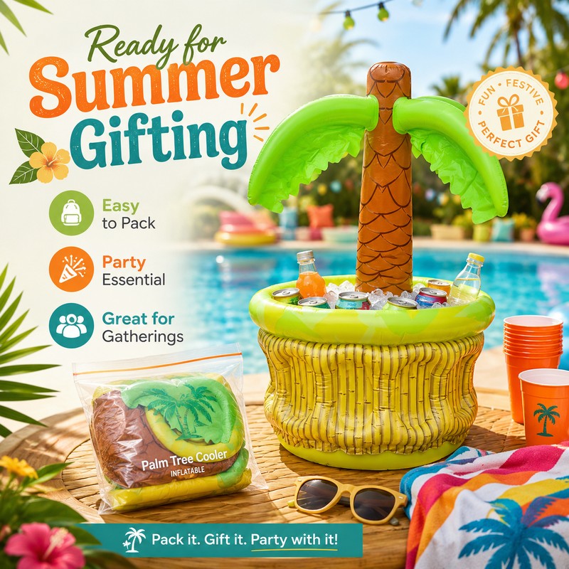 Inflatable Palm Tree Cooler for Pool Parties – PVC Tropical