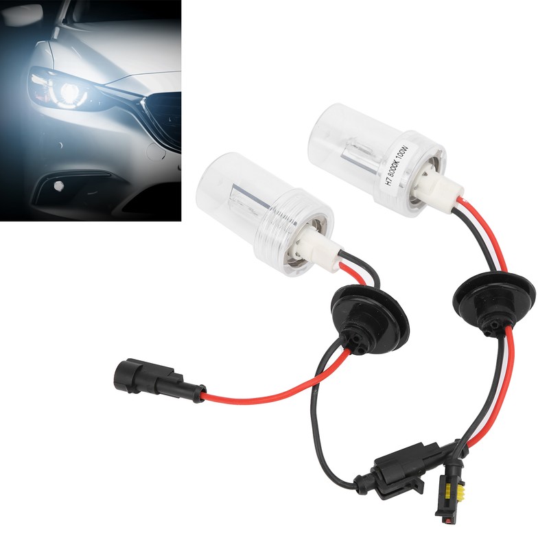 2Pcs Auto Headlight Bulb Headlamp Xenon HID 100W 8000K H7