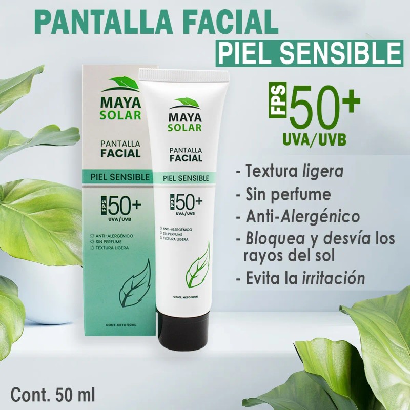 Protector Solar Facial Mineral Maya Solar Piel Sensible 50ml