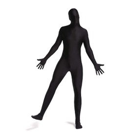 woahee Spandex Suit Full Body Suit, Men Women Zentai Suit Men Costume Black Large
