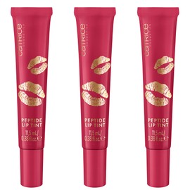 Catrice KISS & GLOW Peptide Lip Tint, Lipgloss, Nr. C03, Rot, volumengebend, glänzend, vegan, ohne Parabene, ohne Mikroplastikpartikel, Nanopartikel frei, 3er Pack (3x11.5ml)