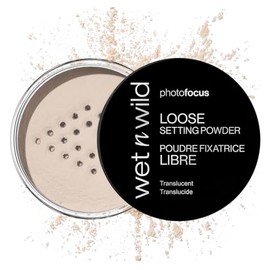 Wet n Wild Photo Focus Polvo Traslúcido Suelto, Acabado Suave, Vegano, Sin Parabenos, Efecto Mate, Larga Duración, Fijador de Maquillaje Ligero para Base, Corrector y Rubor, Anti Flash en Fotos, Maquillaje duradero, Reduce Brillo