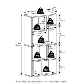Furinno Daly 7-Cube Irregular Cubes Bookcase, Bookshelf, Storage Organizer, Espresso