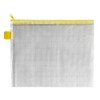 INDX Zip Pouch Reinforced Mesh-weave PVC Clear with Coloured Seal W240xD15xH190mm A5 Yellow Ref ZPYEL