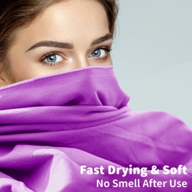 Pameil Microfiber Towels,3-Pack(80x40cm x2+160x80cm) Large Microfibre Towel,Quick-Drying Towel Gym Workout Travel Swimming Beachl Shammy Camp Outdoor Hiking Towel (light purple)