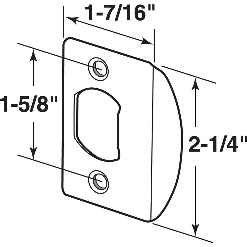Prime-Line E 2457 Latch Strike Plate, Satin Nickel Finish (2