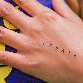 Word tattoo – Temporalis® | Temporary tattoo, vegan and waterproof – EU-certified cosmetic – Lasts 1 to 2 weeks [ CREATE ]