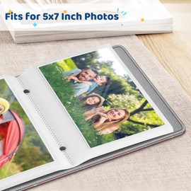 Fintie Photo Album 5x7 Photos - 52 Pockets Small Mini Capacity Premium Vegan Leather Cover, Portable Wallet Albums Book for Wedding Family Boys Girls Art Work, Fantacy Ombre