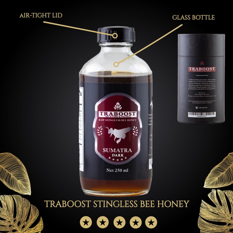 Traboost Stinglees Bee Honey from Sumatra Indonesia DARK | 250
