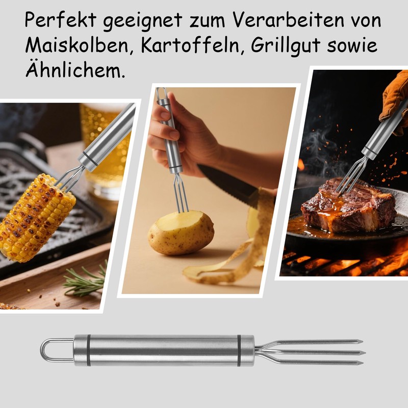 ipow Stainless Steel Jacket Potato Fork, Practical Corn Forks for