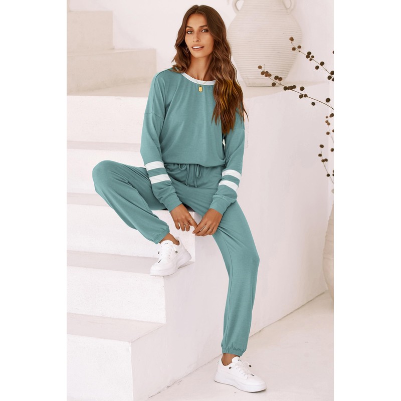 PRETTYGARDEN Women's 2025 Fall Two Piece Outfit Long Sleeve Crewneck